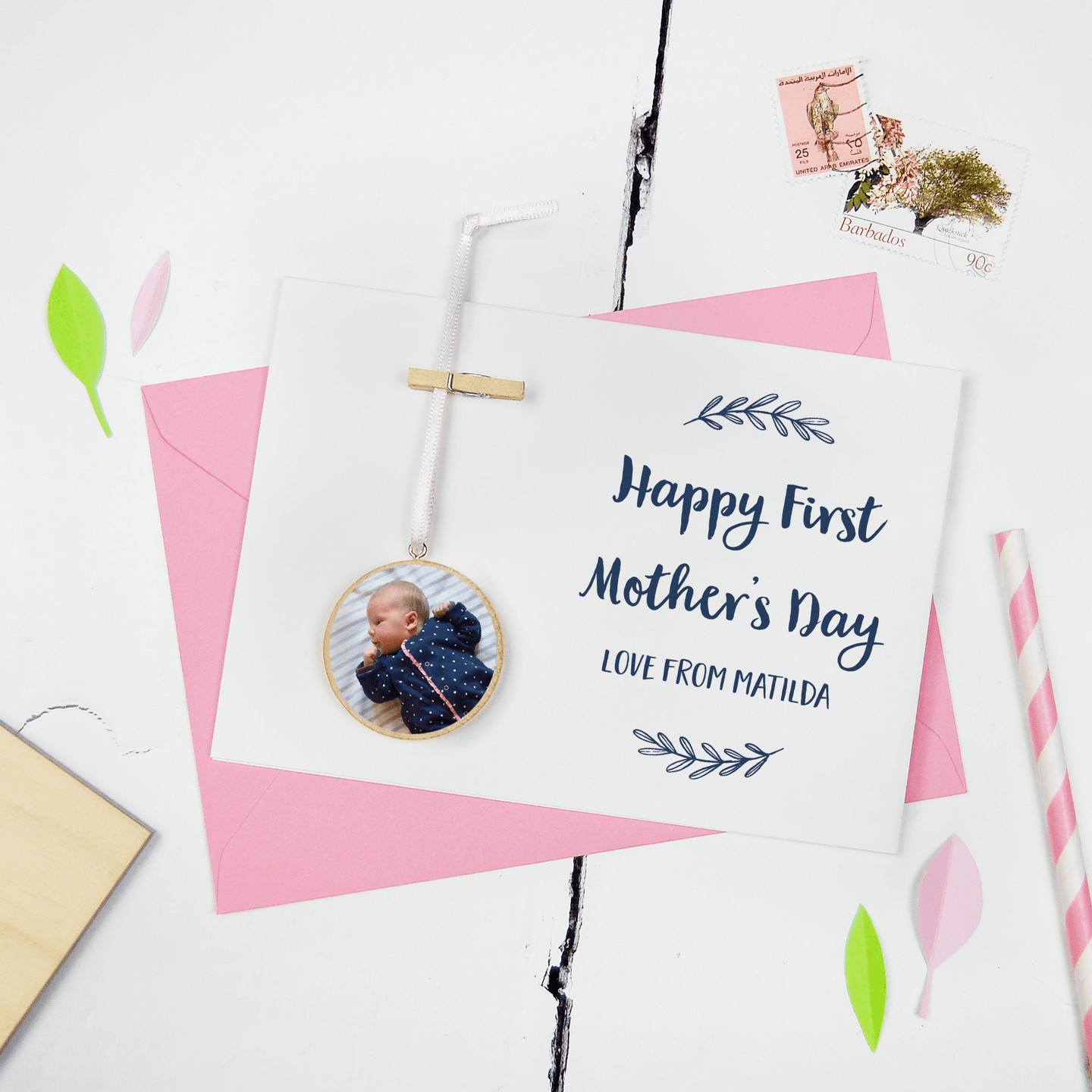 Personalised First Mother's Day Photo Keepsake Card - Clara and Macy