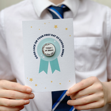 Good Luck At School 'Today I Am' Pin Badge Card