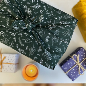 Reusable Greenery Fabric Gift Wrap