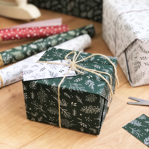 Christmas Greenery Green Wrapping Paper Set - Clara and Macy