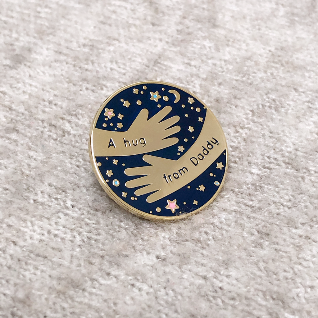 Hugging A Pin A Hug From Daddy Enamel Lapel Pin – Clara and Macy