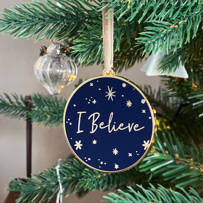 I Believe Enamel Christmas Tree Decoration