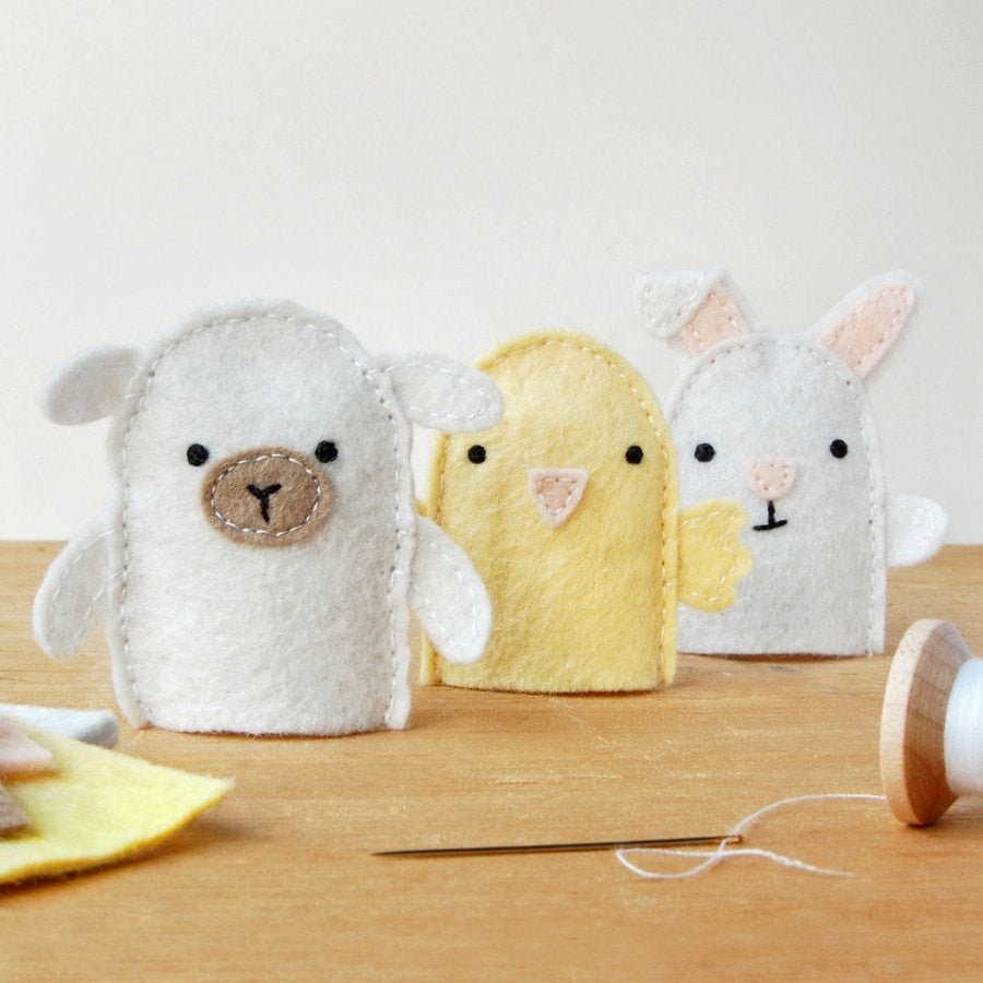 Make Your Own Spring Friends Finger Puppets Craft Kit - Clara and Macy