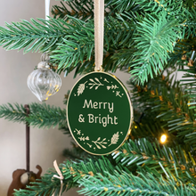 Merry & Bright Enamel Christmas Tree Decoration