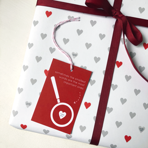 Mini Love Heart Messages Wrapping Paper Set - Clara and Macy