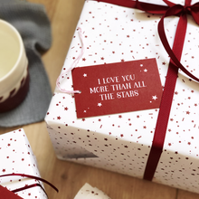 Love You More White Stars Wrapping Paper Set - Clara and Macy