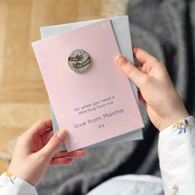 Personalised 'A Hug For Mummy' Pin Badge Card - Clara and Macy