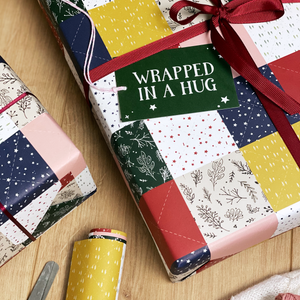 Patchwork Quilt Hug Wrapping Paper Set