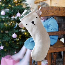 Dress Up Polar Bear Felt Christmas Stocking - Clara and Macy