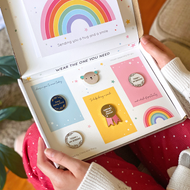 A Letterbox Of Positive Pin Badges