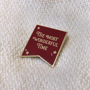 The Most Wonderful Time Red Enamel Pin Badge - Clara and Macy
