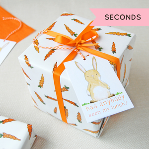 SECONDS / Carrots Wrapping Paper Set  - 20 Sheets Rolled - No Tags Included