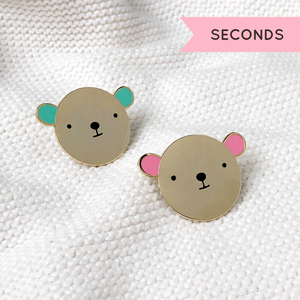 SECONDS / Bear Hug Enamel Pin Badge