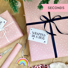 SECONDS / Pink Stars Wrapping Paper - 20 Sheets Rolled - No Tags Included