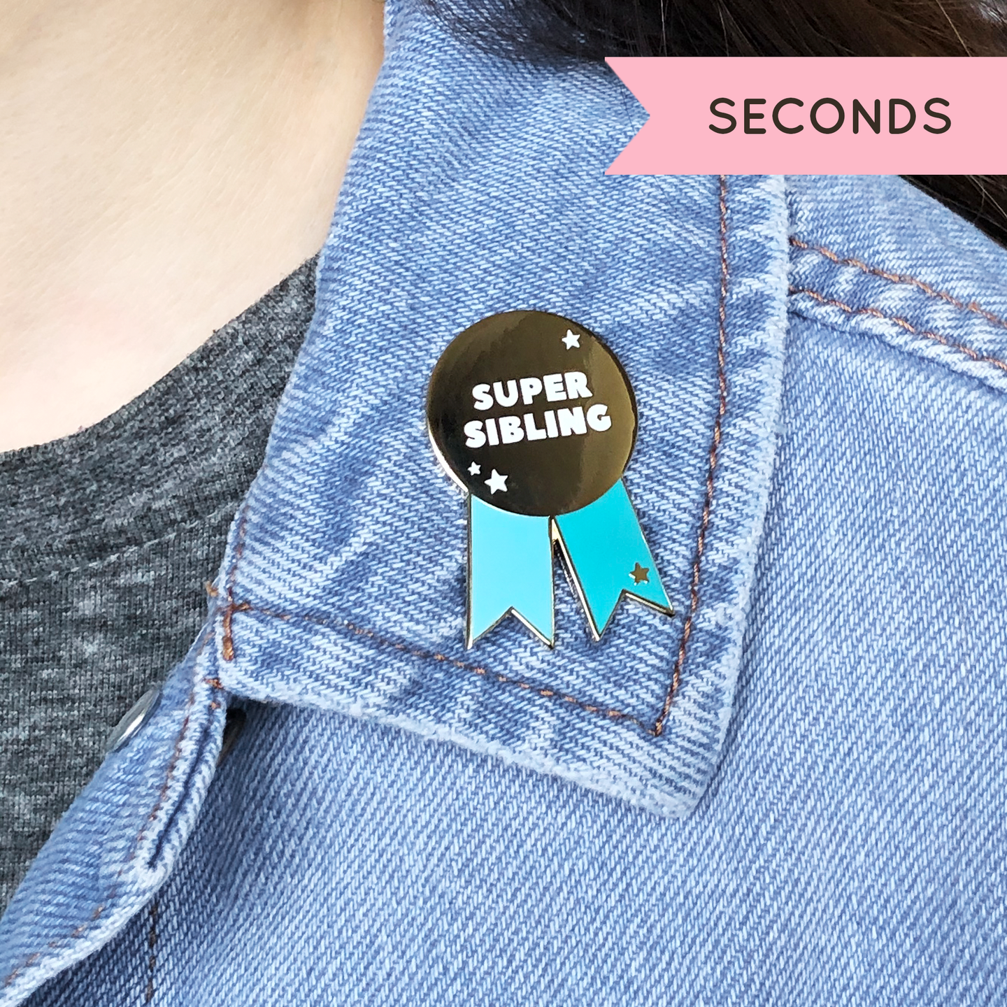 SECONDS / Super Sibling Medal Enamel Pin Badge