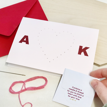 Stitch Your Own Personalised Couples Heart Card - Clara and Macy