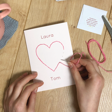 Stitch Your Own Personalised Couples Heart Card - Clara and Macy