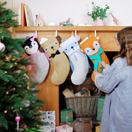 Dress Up Animal Felt Christmas Stocking - Clara and Macy