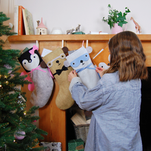 Dress Up Polar Bear Felt Christmas Stocking - Clara and Macy