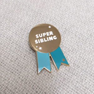 Super Sibling Medal Enamel Pin Badge - Clara and Macy
