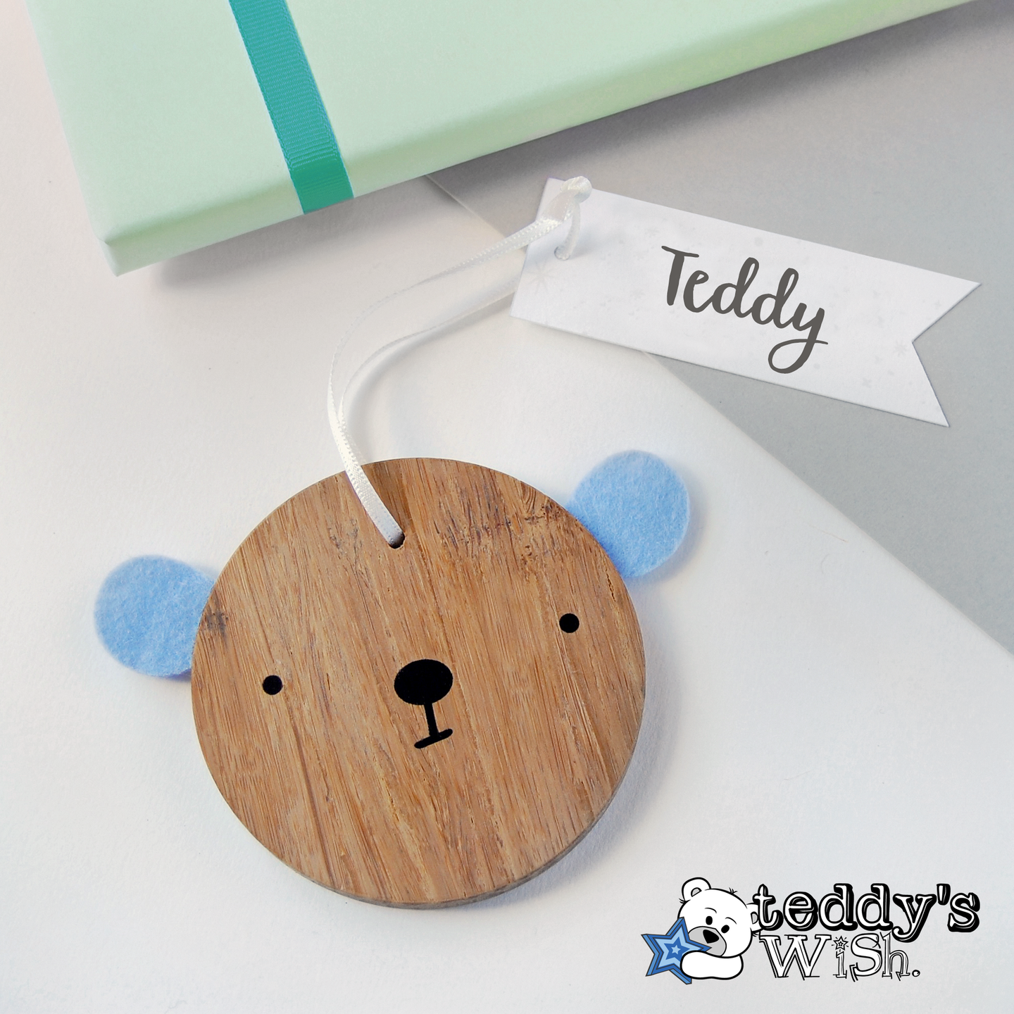 Personalised 'Teddy's Wish' Bear Christmas Decoration
