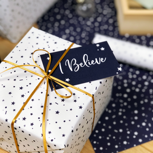 Christmas Stars 'I Believe' Mixed Wrapping Paper Set - Clara and Macy