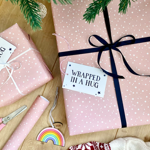 Wrapped In A Hug Pink Wrapping Paper Set