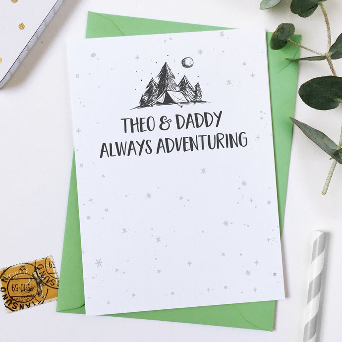 Personalised Always Adventuring Father's Day Card - Clara and Macy
