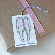 Personalised New Baby Gift Tag / Pinks And Greens - Clara and Macy