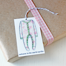 Personalised New Baby Gift Tag / Pinks And Greens - Clara and Macy