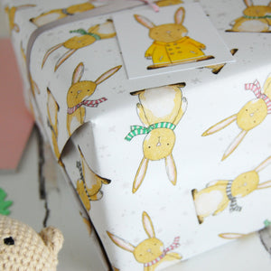 New Baby Rabbit Wrapping Paper Set - Clara and Macy