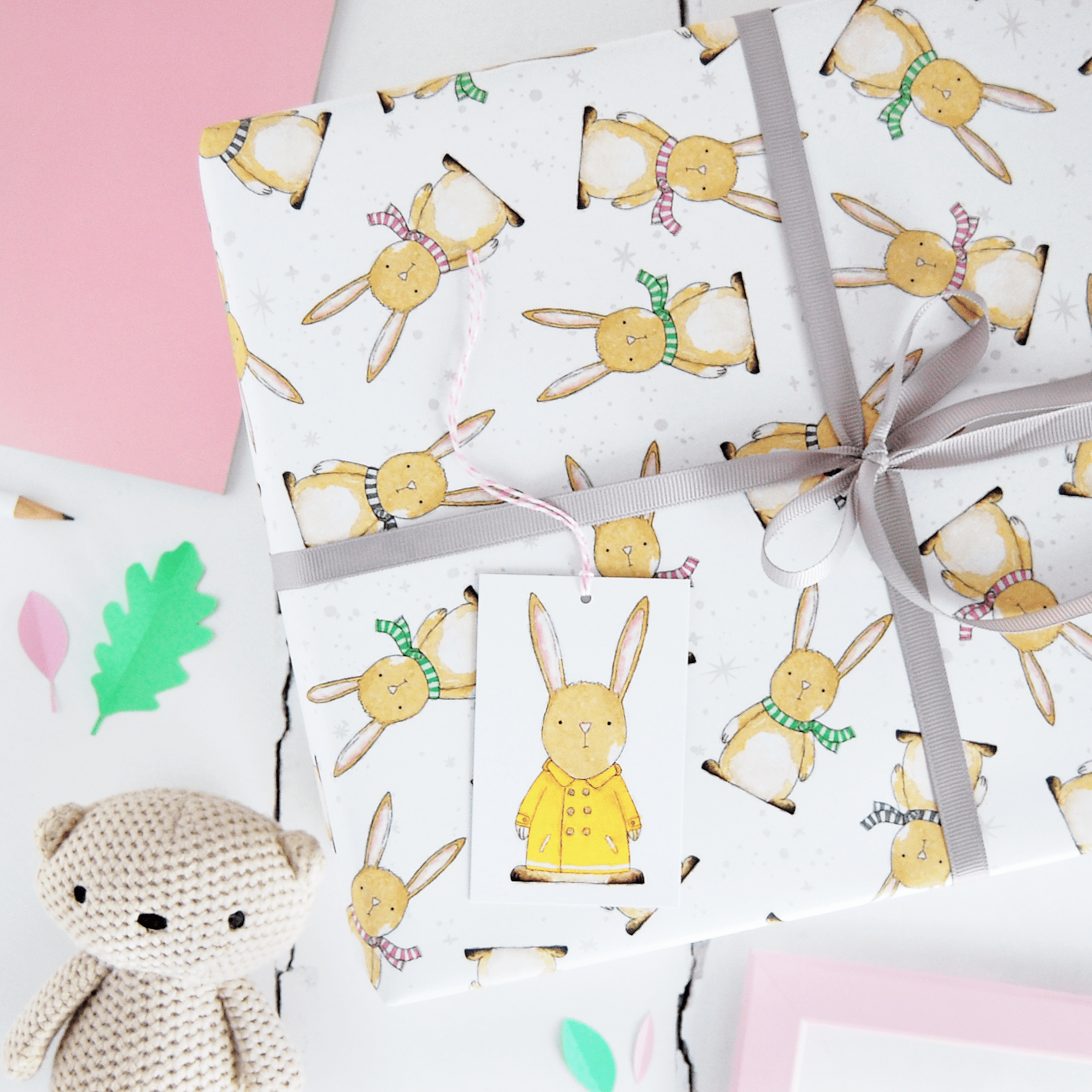 New Baby Rabbit Wrapping Paper Set – Clara and Macy