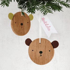 Personalised Bear Christmas Decoration - Clara and Macy