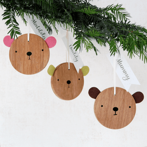 Family Set Of Personalised Bear Decorations - Clara and Macy
