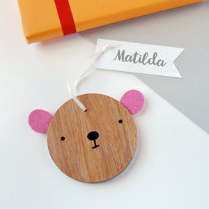 Personalised Bear Christmas Decoration - Clara and Macy