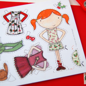 Paper Doll Christmas Card - Clara and Macy