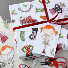 Christmas Paper Doll Wrapping Paper Set - Clara and Macy