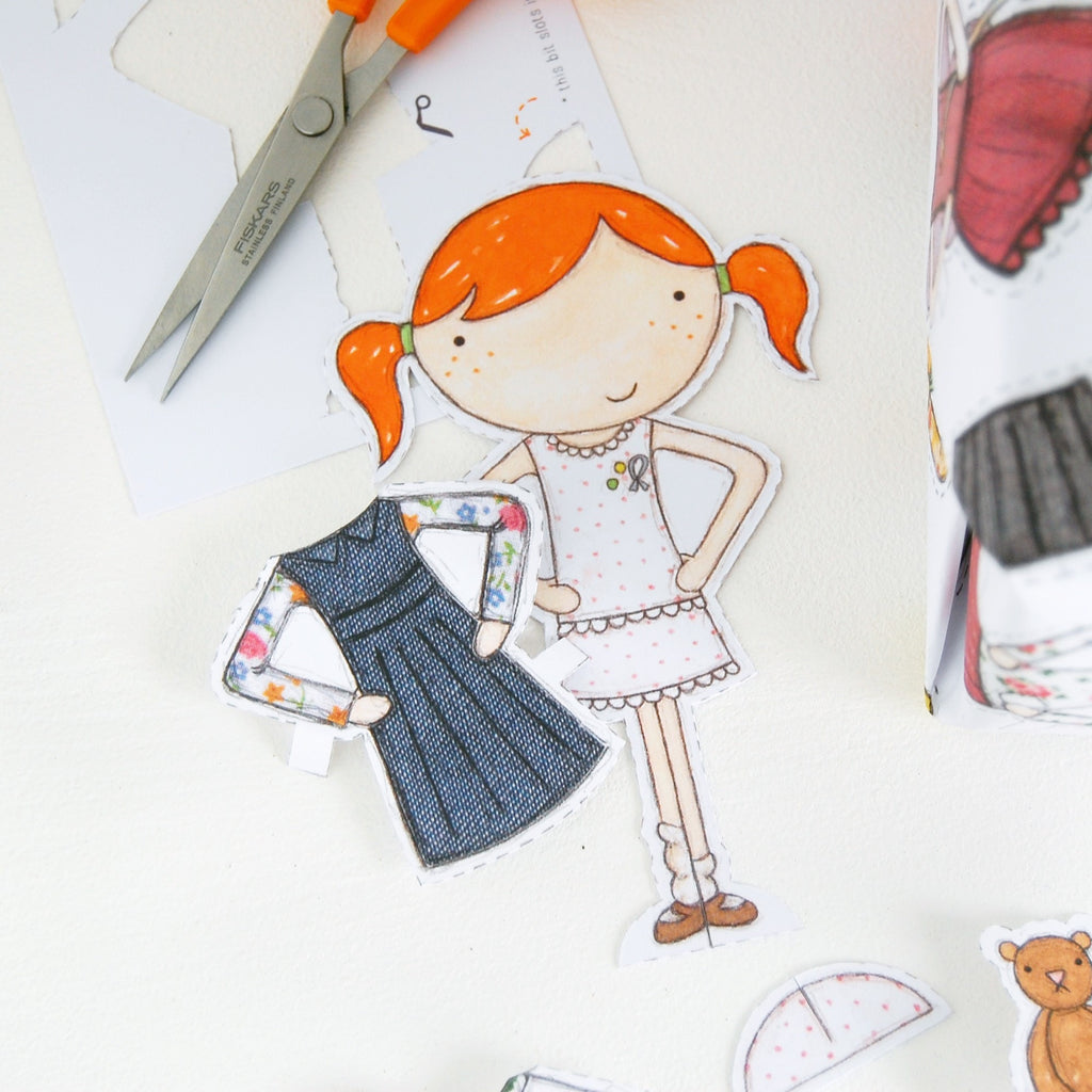 Paper Doll Rapping Paper Clara Paper Doll Wrapping Paper Set – Clara and Macy
