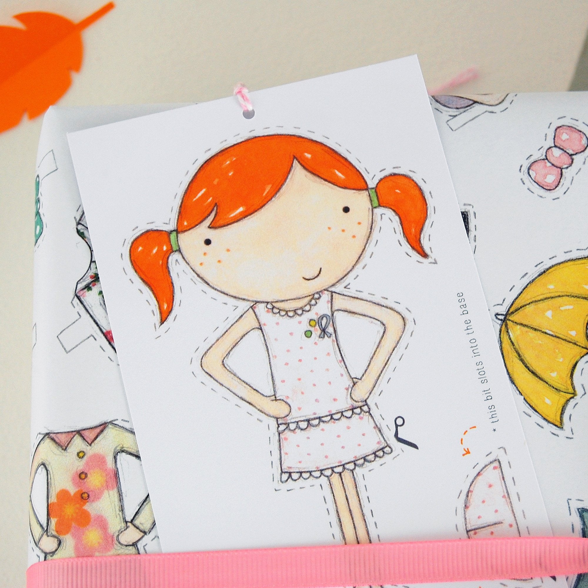 Paper Doll Rapping Paper Clara Paper Doll Wrapping Paper Set – Clara and Macy