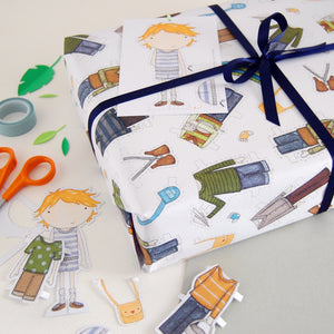 Colin Paper Doll Wrapping Paper Set - Clara and Macy