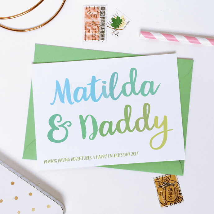 Personalised Daddy And Me Father's Day Card - Clara and Macy