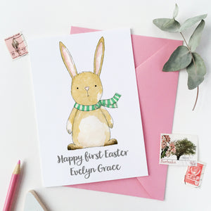 Personalised First Easter Baby Rabbit Card - Clara and Macy
