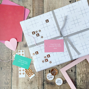 Noughts And Crosses Wrapping Paper Set - Clara and Macy