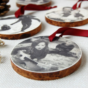 Personalised Wooden Family Photograph Decoration - Clara and Macy