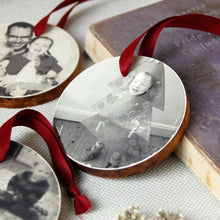 Personalised Wooden Family Photograph Decoration - Clara and Macy