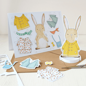 Dress Up A Rabbit Card - Clara and Macy