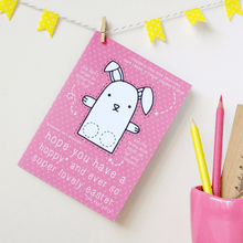 Rabbit Finger Puppet Easter Card - Clara and Macy