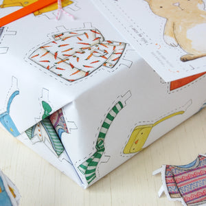 Dress Up A Rabbit Interactive Wrapping Paper - Clara and Macy