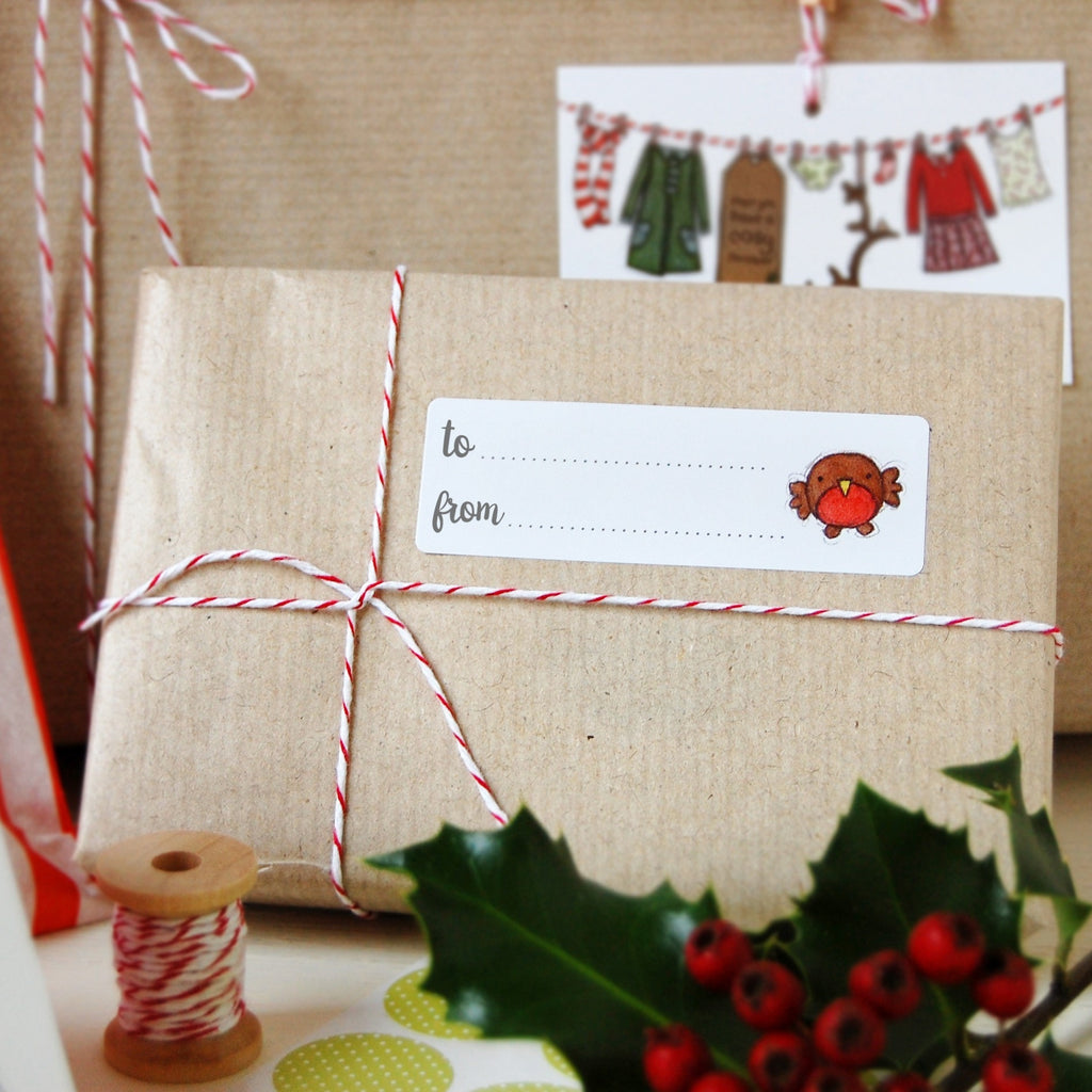 Rebin Label Robin and Snowflake Gift Labels – Clara and Macy