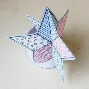 Colour In Star Tree Topper Christmas Card - Clara and Macy